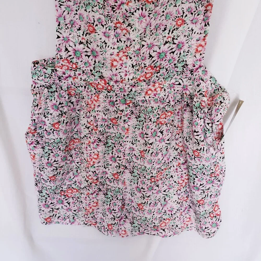 Passport Multicolor Colorful Thin Overall Shorts Romper with Pockets Size S - Picture 3 of 16